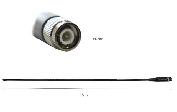 Antena MAAS KHA-27-TNC CB 27 Mhz para walkies. 24 cm. Conector TNC