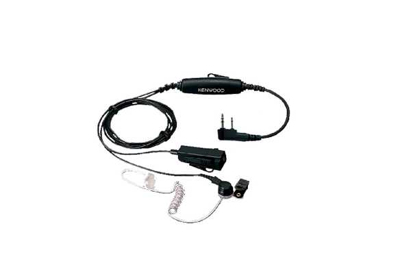 Micro-casque tubulaire Kenwood KHS-8BL avec double connecteur PTT 2 broches