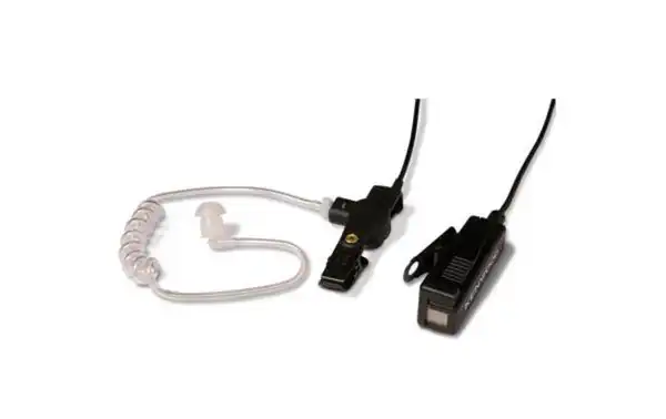 Fone de ouvido micro tubular Kenwood KHS-8BL com conector PTT duplo de 2 pinos