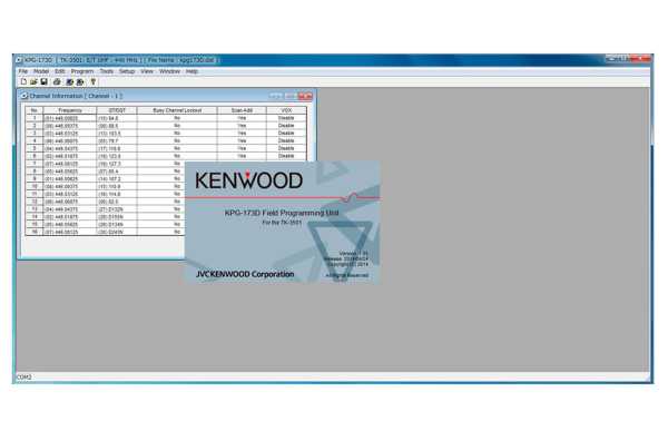 KPG173D software de programacion walkie TK3501. Una vez que haya comprado y haya completado la compra, se enviara antes de 24 h. por correo la licencia de activacion. Es necesario el cable para PC kenwood KPG22U  o TLUSB102