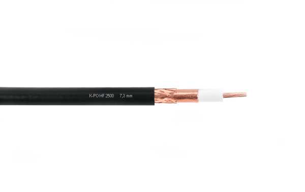 KPO HF-2500 Coaxial cable low loss 7.3 mm live twisted 7 wires total thickness 1.97 mm.