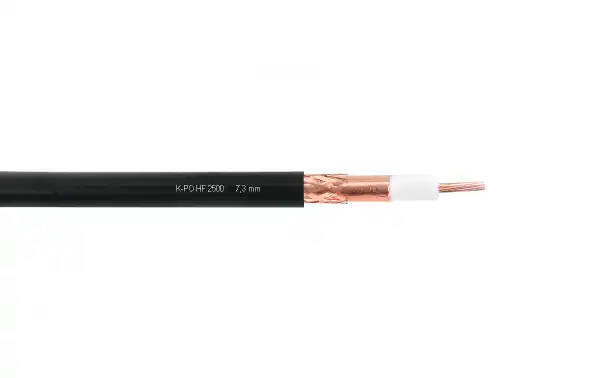KPO HF-2500 Coaxial cable low loss 7.3 mm live twisted 7 wires total thickness 1.97 mm.