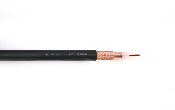 KPO HF-5000 Diâmetro de baixa perda do cabo coaxial 9,75 mm sólido vivo 1 fio espessura total 2,5 mm.