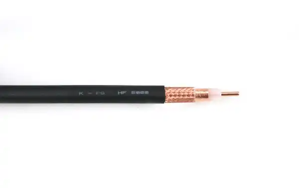KPO HF-5000 Diâmetro de baixa perda do cabo coaxial 9,75 mm sólido vivo 1 fio espessura total 2,5 mm.