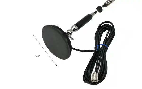 Antena móvel LEMM AT-1063 CB 27 Mhz, tipo asa, base magnética 12 cm