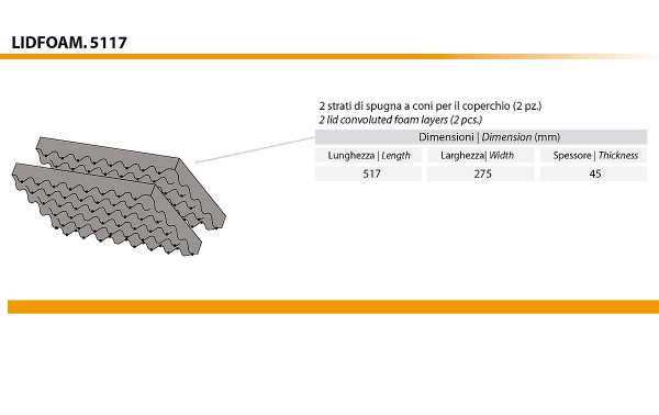 LID-FOAM-51 EXPLORER Mousses pour valises 5117 et 5122