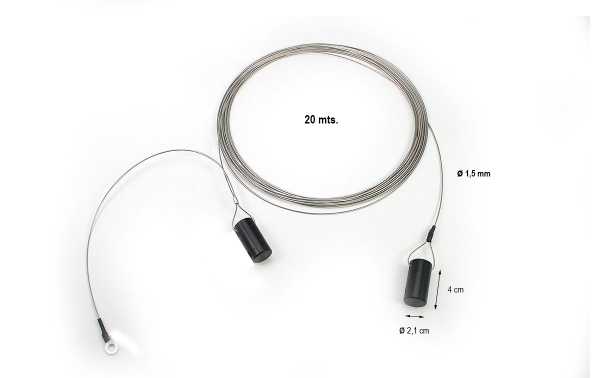 BIDATONG LW-20 Comprimento do cabo de aço inoxidável 10m frequências 0,5 -50