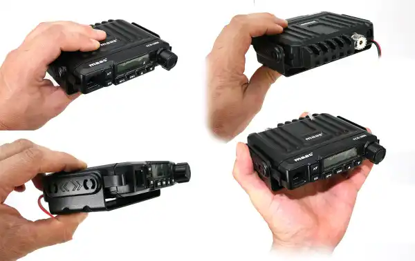 Controles de Volumen y Silenciador: Estos controles son funcionales y útiles para ajustar el volumen de recepción y activar/desactivar el silenciador para optimizar la calidad de la recepción de señales.