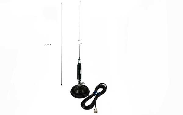 LEMM-AT1231 Magnetic Base antenna magnet 12 cm CB 27 Mhz Length 140 cm