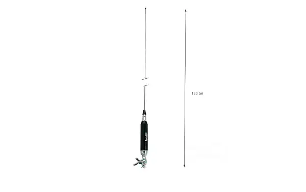 LEMM-AT1231 Aimant d'antenne à base magnétique 12 cm CB 27 Mhz Longueur 140 cm