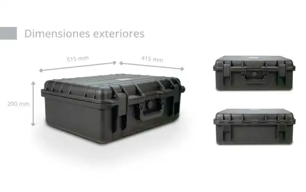 Dimensions extérieures et intérieures : La taille extérieure de la valise est de 51,5 x 41,5 x 20 cm, tandis que l'intérieur mesure 48 x 35,5 x 14 cm, offrant suffisamment d'espace pour les talkies-walkies et les accessoires, tout en conservant un