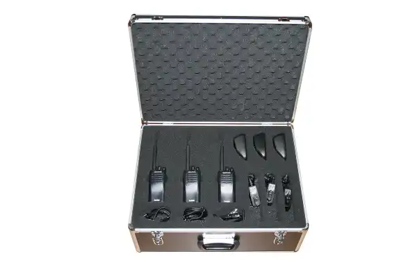 VALISE-XL-06 Valise de transport rembourrée avec 6 walkies Kenwood TK 350 complets