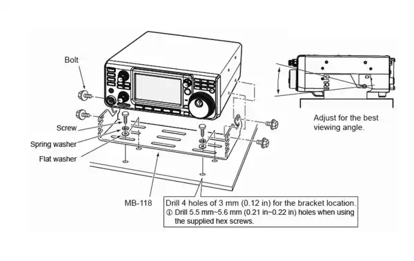 ICOM MB118 Support métallique pour émetteur IC-7300