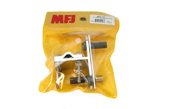 Original MFJ support for mini-dipole, with 2 single-band mobile antennas