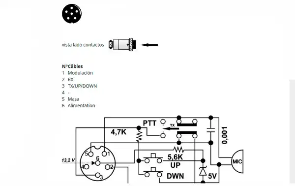 DNC520UD PRESIDENT Original microphone 6 pin UP / DOWN