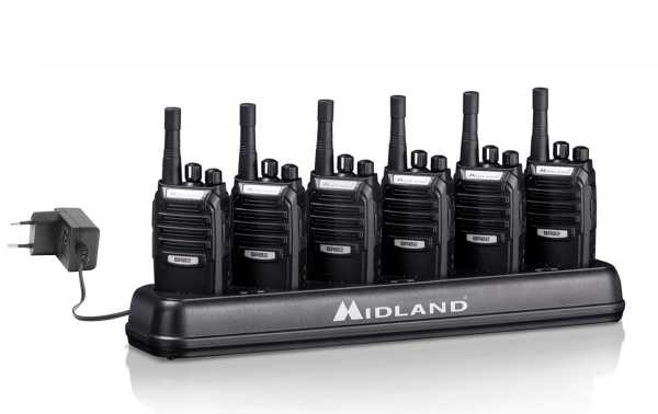 MIDLAND BR02 PACK 6 valise 6 unités walkies PMR446 UTILISATION GRATUITE