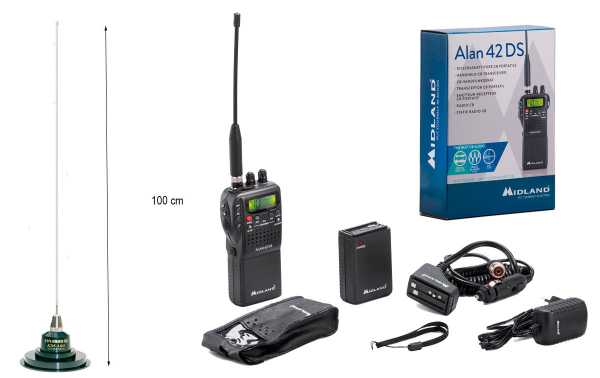 Alan 42 DS Multi, 27MhZ CB AM / FM Walkie + KM-100 Magnetic Antenna