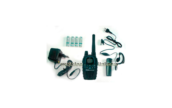 MIDLAND ALAN G7E XT .Kit formado: 1 walkie + clip cinturon +  cargador pared + 4 pilas recargables 