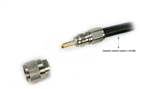 Conector macho MD-7-PL Mirmidon PL removível para furos de 12 mm.