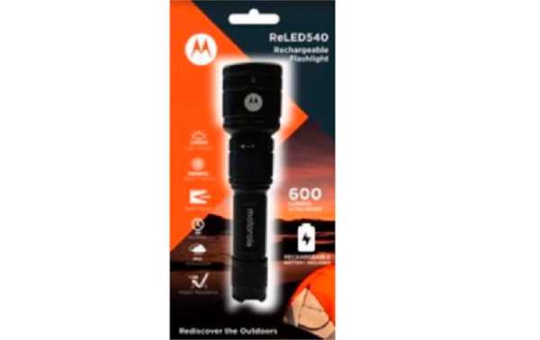 MOTOROLA MR-540 Linterna Ligera con 600 lumens, Color Negro