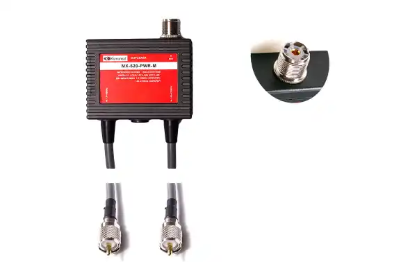 El duplexor MX-620-PWR-M permite que dos equipos de radio o sistemas de comunicación operen en estos dos rangos de frecuencia de manera simultánea y con una sola antena. Esto es útil en situaciones en las que se requiere una comunicación eficiente en múlt