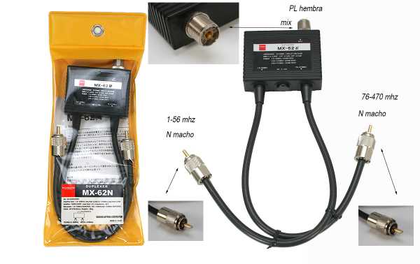 Diamond MX62M Duplexor 1,6-56 MHZ, 76-470 Mhz , valido para FT-857 /897 / FT991A etc. 