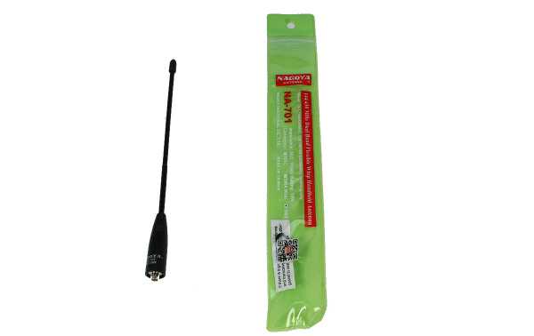 Nagoya NA-701-SMA  Antena bibanda 144 / 430 mHZ con ganancia de 2.15 una longitud de 20  cm, y máximo 10w de potencia. CONECTOR SMA hembra