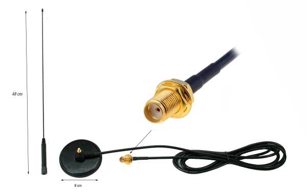 NAGOYA UT-72SMA FEM Bi-band magnetic mobile antenna VHF-UHF SMA FEMALE