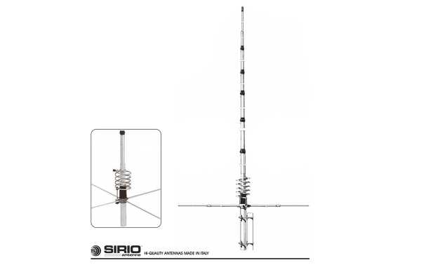 NEW TORNADO SIRIO Antena base CB de 27 a 30 Mhz. 5/8, Atura: 7,23 metros