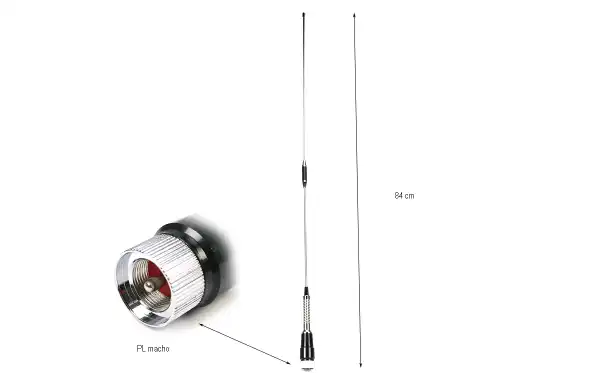 Seu comprimento de 84 cm e a capacidade de suportar até 200 watts de potência o tornam ideal para uso em estações base ou em aplicações móveis com rádios de maior potência. Como sempre, recomenda-se o uso de antenas de qualidade adequadas para as frequênc