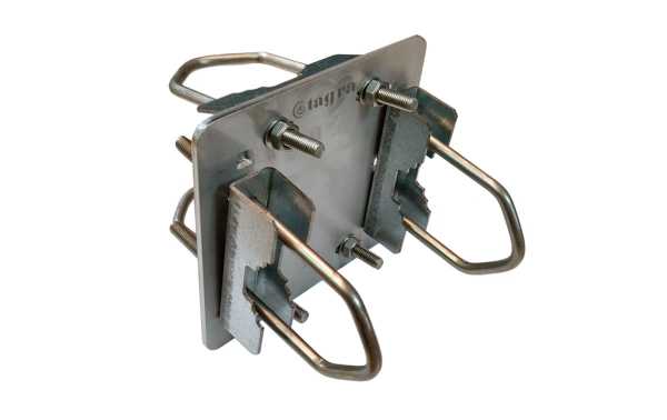 TAGRA P-1032 Soporte doble para mástil, doble posición horizontal/vertical garras para mastil 55 mm rosca 8 m 