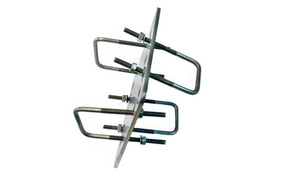 TAGRA P-1035 Soporte doble para mástil, doble posición horizontal/vertical garras rectangular para mastil 45 mm rosca 6 m 