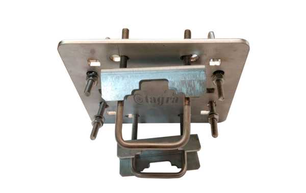 TAGRA P-1034 Soporte doble para mástil, doble posición horizontal/vertical garras rectangular para mastil 45 mm rosca 6 m 