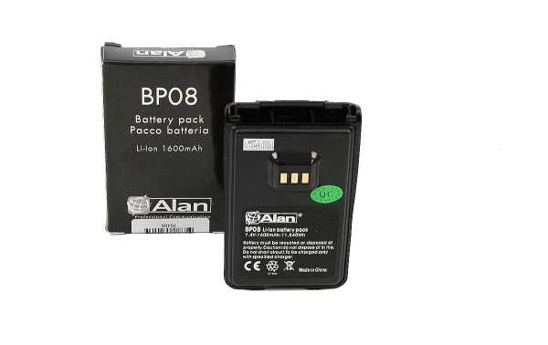 BP08 MIDLAND Batería original Midland-Alan BP-08  Ion-Litio 7,4V capacidad 1600 mAh para los Alan HP-108 y HP-408
