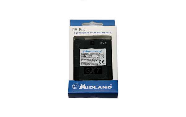 Midland PBG7PROLI Batterie au lithium d'origine 1200 mAh uniquement pour G7-PRO