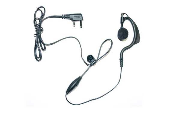 Fone de ouvido Micro Earmuff preto PTT PIN-19-S2 para walkies ALINCO