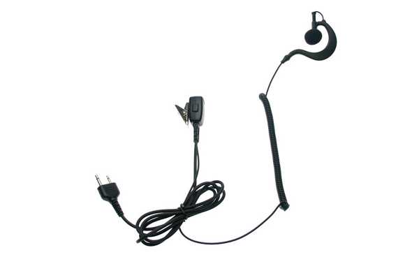 NAUZER PIN29-S Micro auricular orejera PTT rizado negro