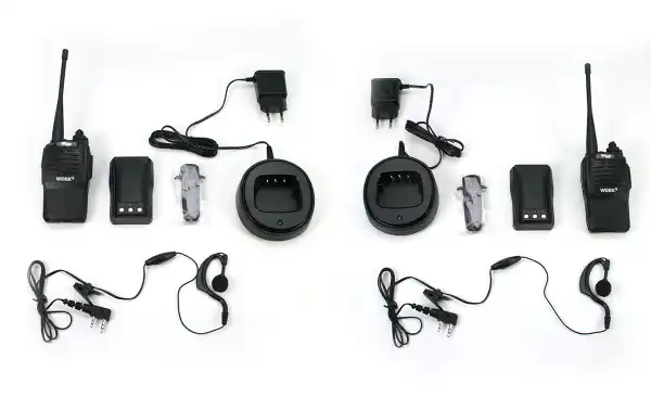 POLMAR WORK III V77 KIT2 Walkie uso libre pareja de 2 walkies PMR 446 + Regalo de 2 pinganillos PIN19K