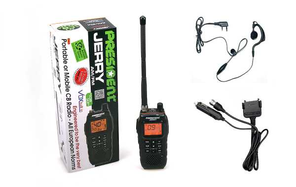 PRESIDENT JERRY Portatil AM/FM walkie CB 27 Bateria Litio 1800 mAh