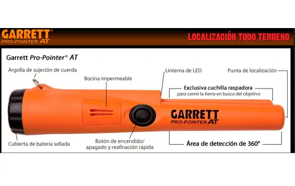 PROPOINTERAT GARRET Detector de metales manual sumergible 6 m