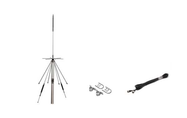 L'antenne de base Komunica PWR-D-3000 est un discone conçu pour la réception de signaux dans une large gamme de fréquences, de 75 MHz à 3000 MHz. Cette antenne est particulièrement utile pour les scanners et les récepteurs qui souhaitent capter une va