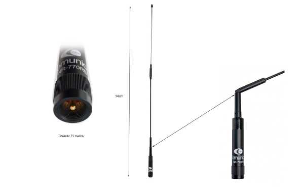 Komunica PWR-NR770-RB Antena Bibanda VHF/UHF144/430 Mhz Longitud 97 cm