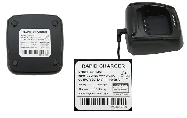 QBC45L ANYTONE Bol de chargement de batterie pour walkies ANYTONE ATD-868UV, ATD-878UV et ATD-878UV PLUS. (Nécessite un chargeur mural QPS-17 pour fonctionner)