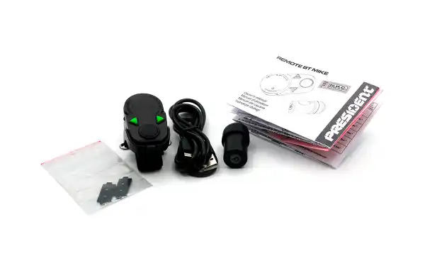 The President ACFD-601 is a hands-free vehicle microphone designed for President broadcasters that use a 6-pin microphone connector.