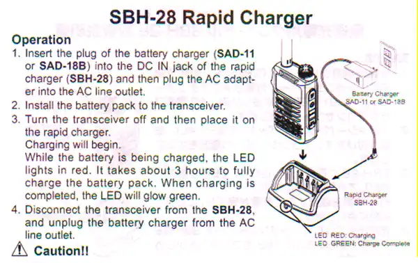 Chargeur rapide de bureau d'origine SBH28 YAESU pour FT70DE