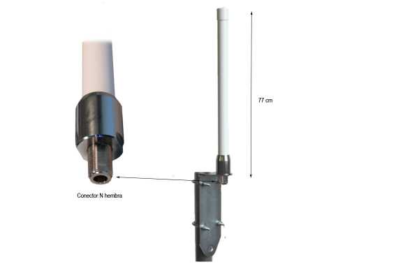 Antena vertical 868 Mhz Conector N Longitud 77 cm