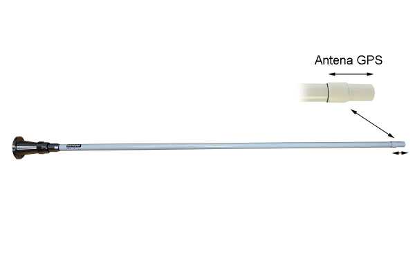 MIRMIDON SEA120VHFGPS Marine antenna VHF-AIS-GPS, fiberglass with GPS duplexer and VHF connector N female antenna + SEAFIX18 support