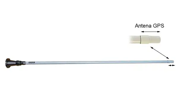 MIRMIDON SEA120VHFGPS Antena marina VHF-AIS-GPS, fibra vidrio con duplexor GPS y VHF conector antena N hembra + Soporte SEAFIX18