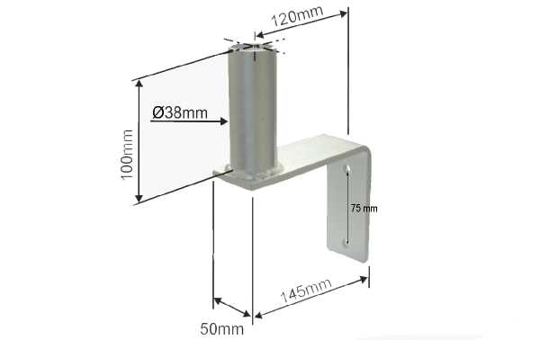 Sirio FT-4 Soporte acero galvanizado, medidas diametro tubo 38 mm