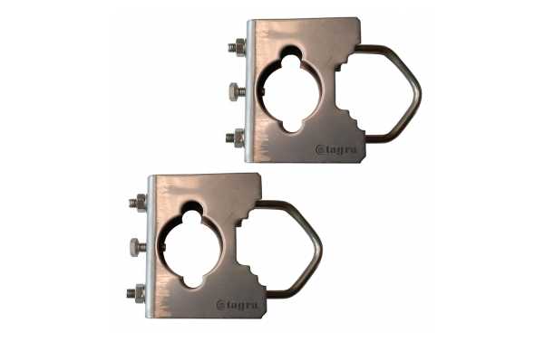 SIX-352 Support X 2 stainless steel mast clamps 35 mm for antennas